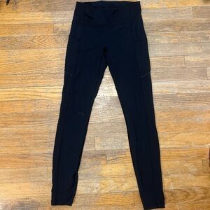 Lululemon fast and free leggings, size 4, black.